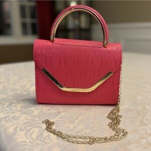 Elegant Mini Pink Handbag with Gold Accents